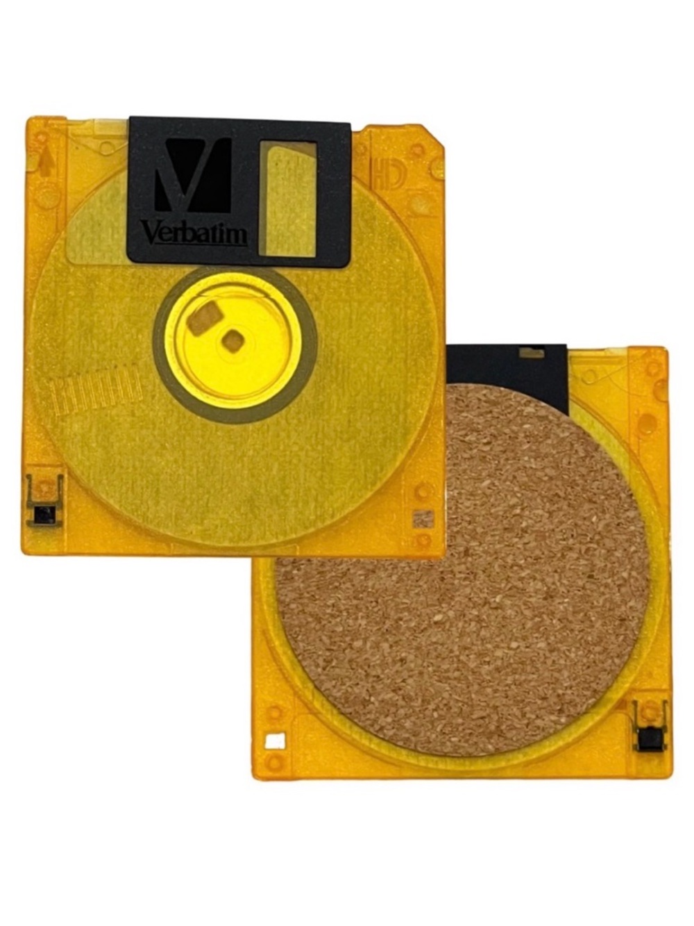 Verbatim Authentic IBM 3.5 Orange Diskette Upcycled Coaster (Multiple Available)